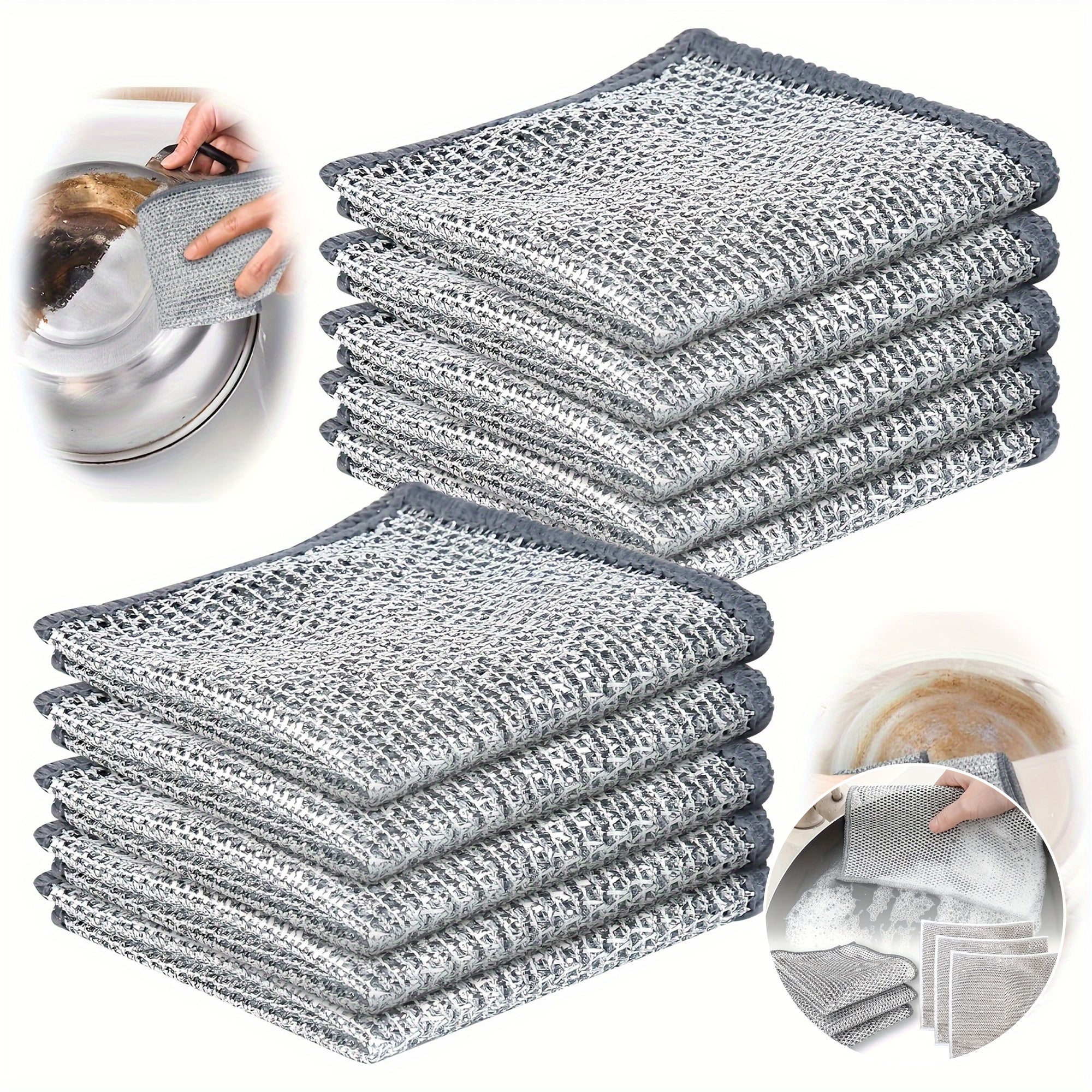 Non-Stick Oil Iron Rag Kitchen Cleaning Cloths for Pots Dishes and Surfaces