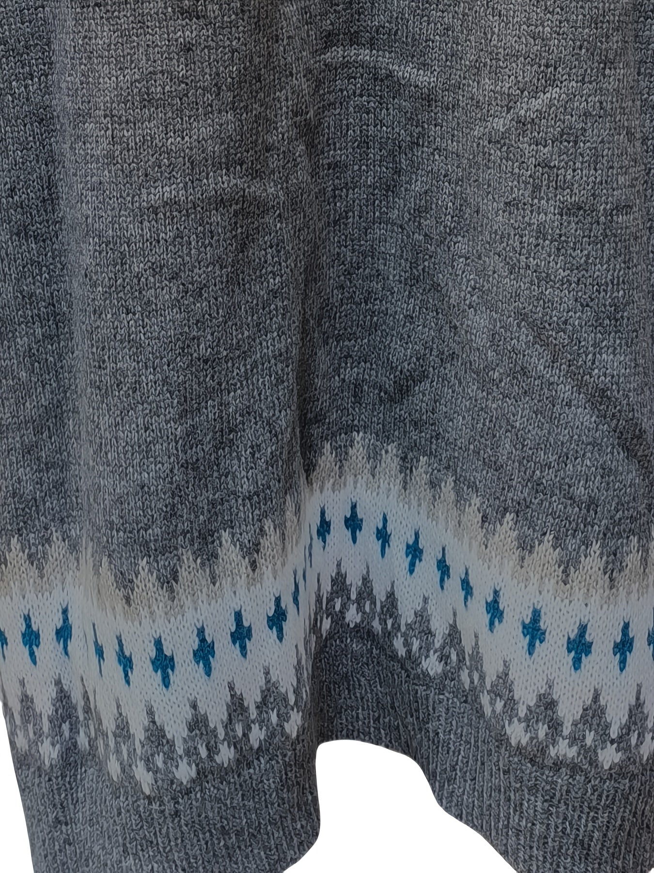 Suéter de punto con cable geométrico para mujer talla grande de manga larga y cálido para invierno