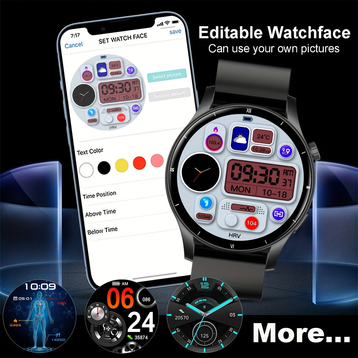 Smartwatch with 3D Dynamic Motion Plant Growth Dial 3.53cm Display IP68 Waterproof