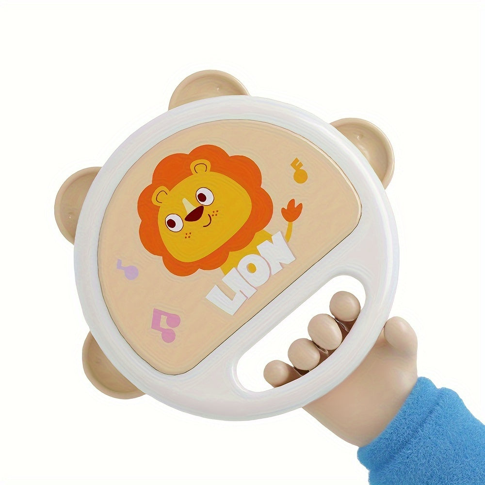 Cute Lion Cartoon Rattle & Hand Drum Toy - Bolalarda ushlash kuchini oshirish uchun ajoyib, Halloween va Rojdestvo uchun mukammal sovg'a, Bayram mavsumi uchun ideal.
