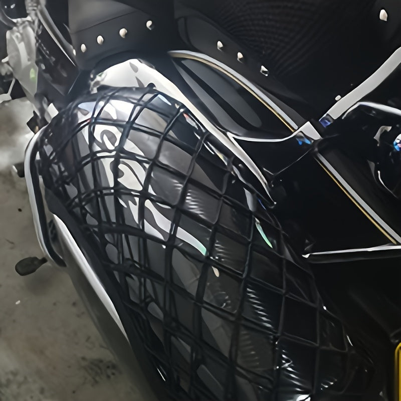 Motorcycle Helmet Cargo Net Organizer with Double Layer and Hooks