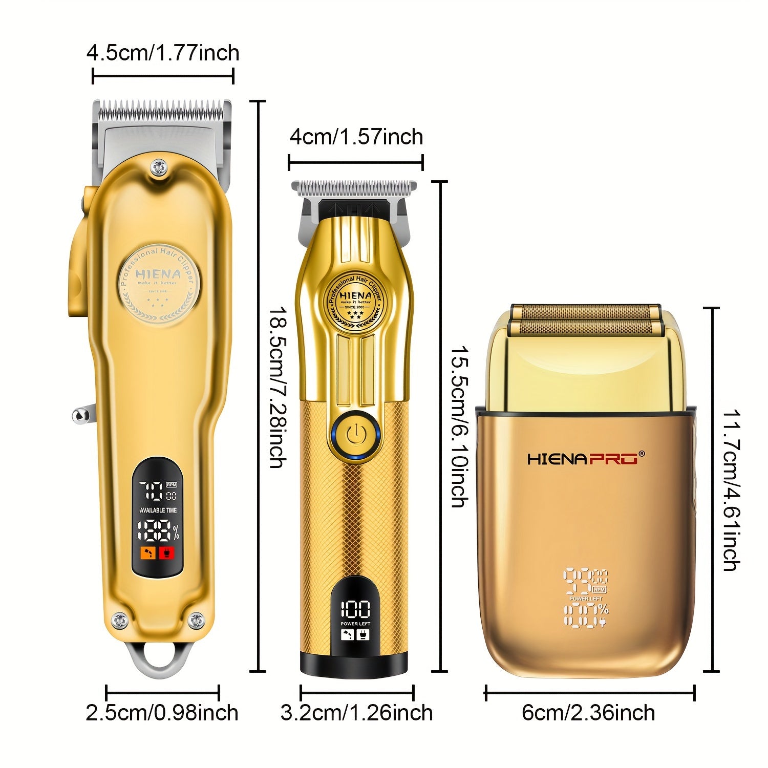 Juego de cortapelos profesionales para barberos y afeitadora eléctrica recargable con batería de litio de 2000mAh, inalámbrico, cortapelos USB, motor potente, kit de corte de cabello para hombres