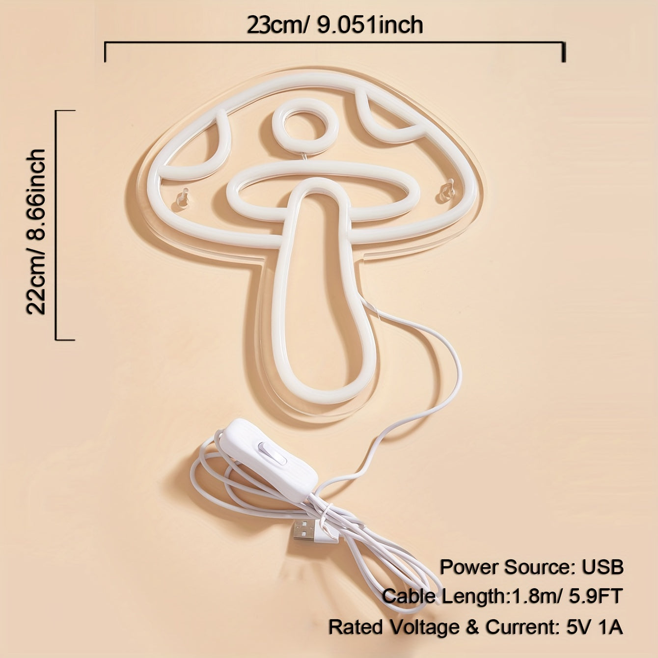 Mushroom-Shaped LED Neon Sign for Bedroom Decor Parties Weddings Holidays