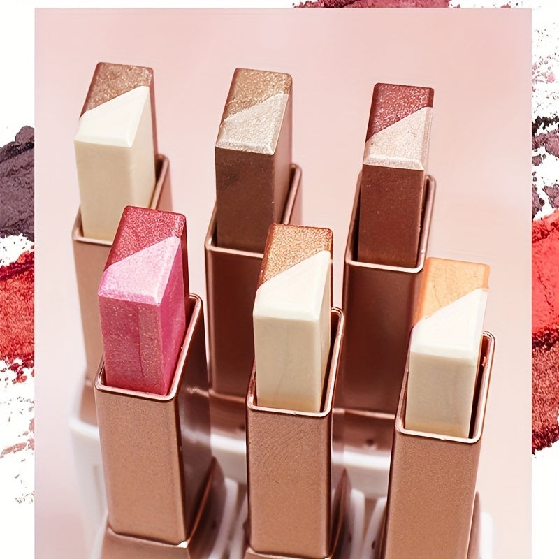 6 Pcs Eye Shadow Sticks Dual-Color Matte Satin Waterproof Makeup Kit