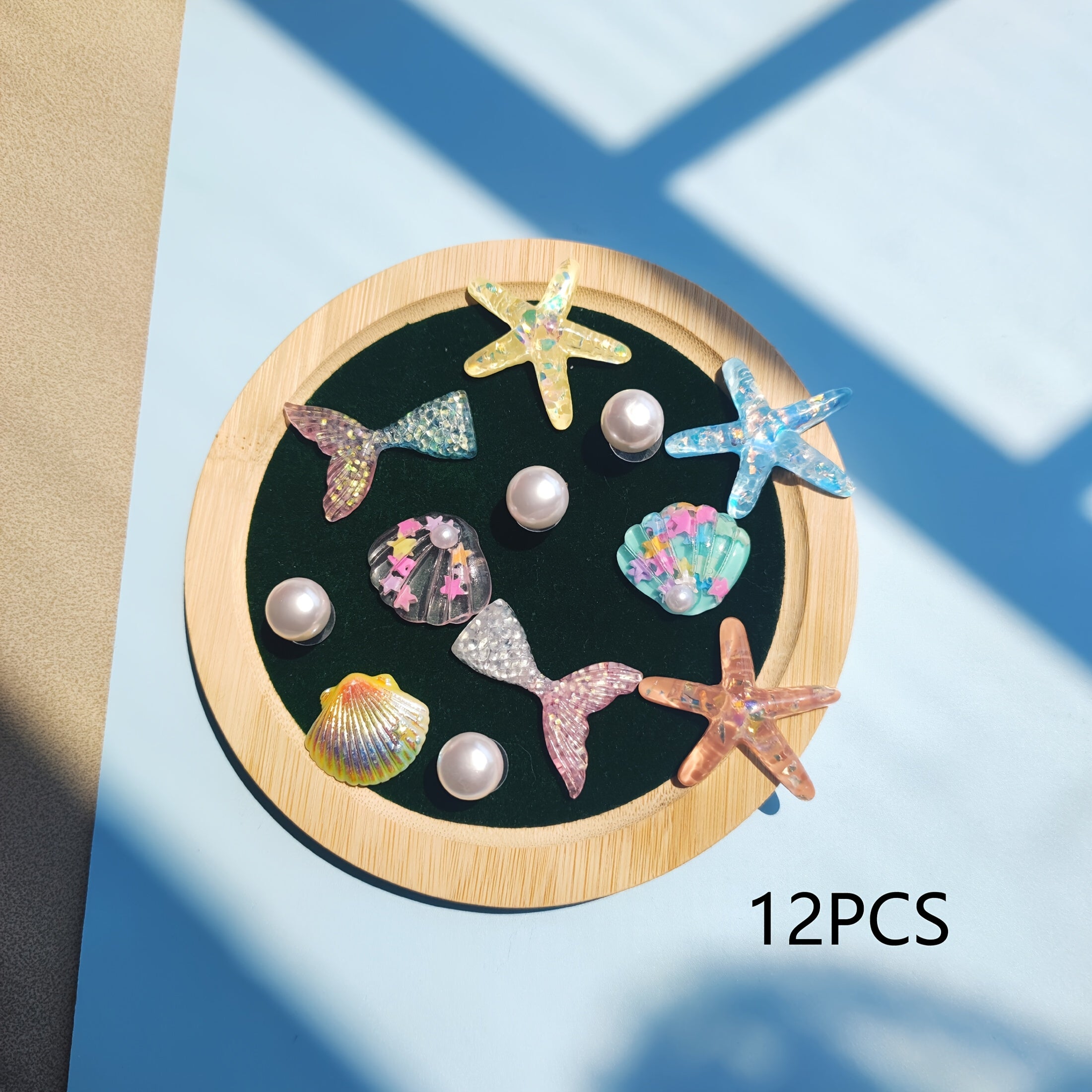 12 Pieces Marine Life Starfish Shell Imitation Mermaid Tail Sandal Decorations