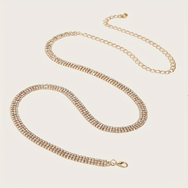 Женская цепочка на талию с rhinestone, летняя модная бижутерия, стильное украшение-цепочка