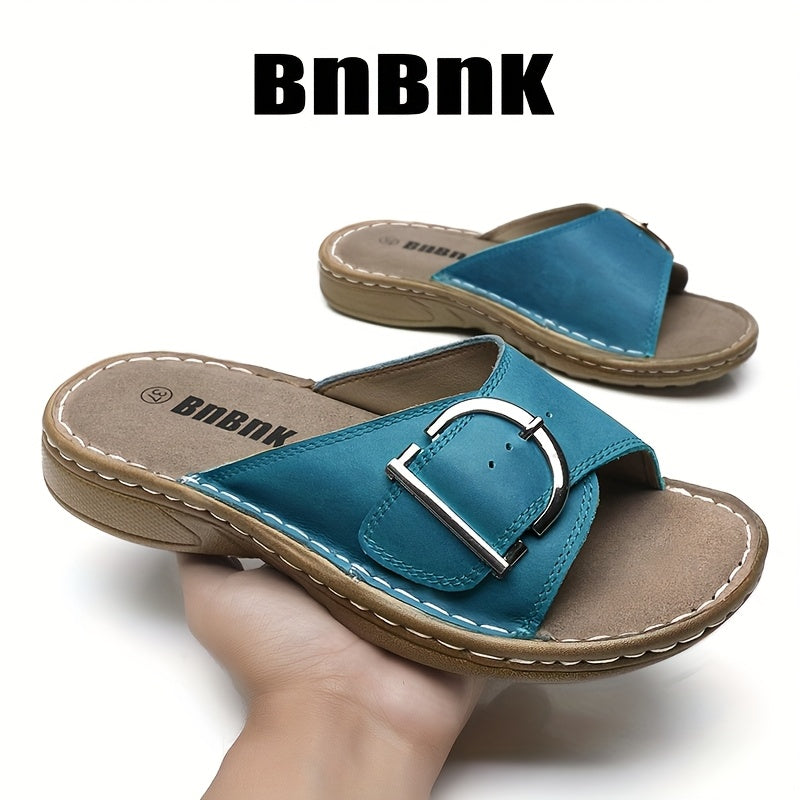 Women's Lightweight Slip-On Hiking Sandals Beige Cushioned Insole