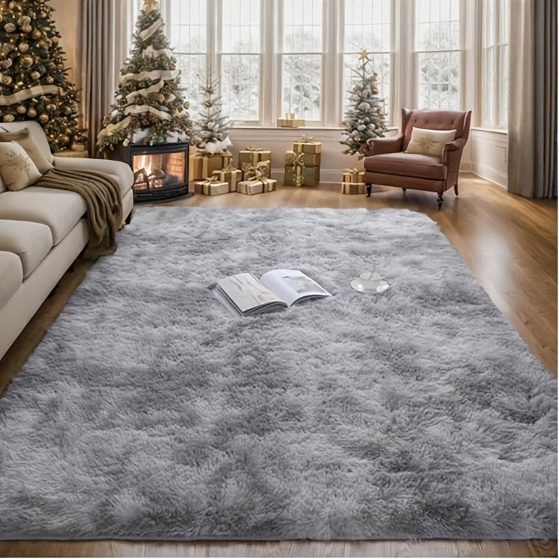 Shaggy Area Rug Non-Slip Stain-Resistant Polyester Indoor Carpet