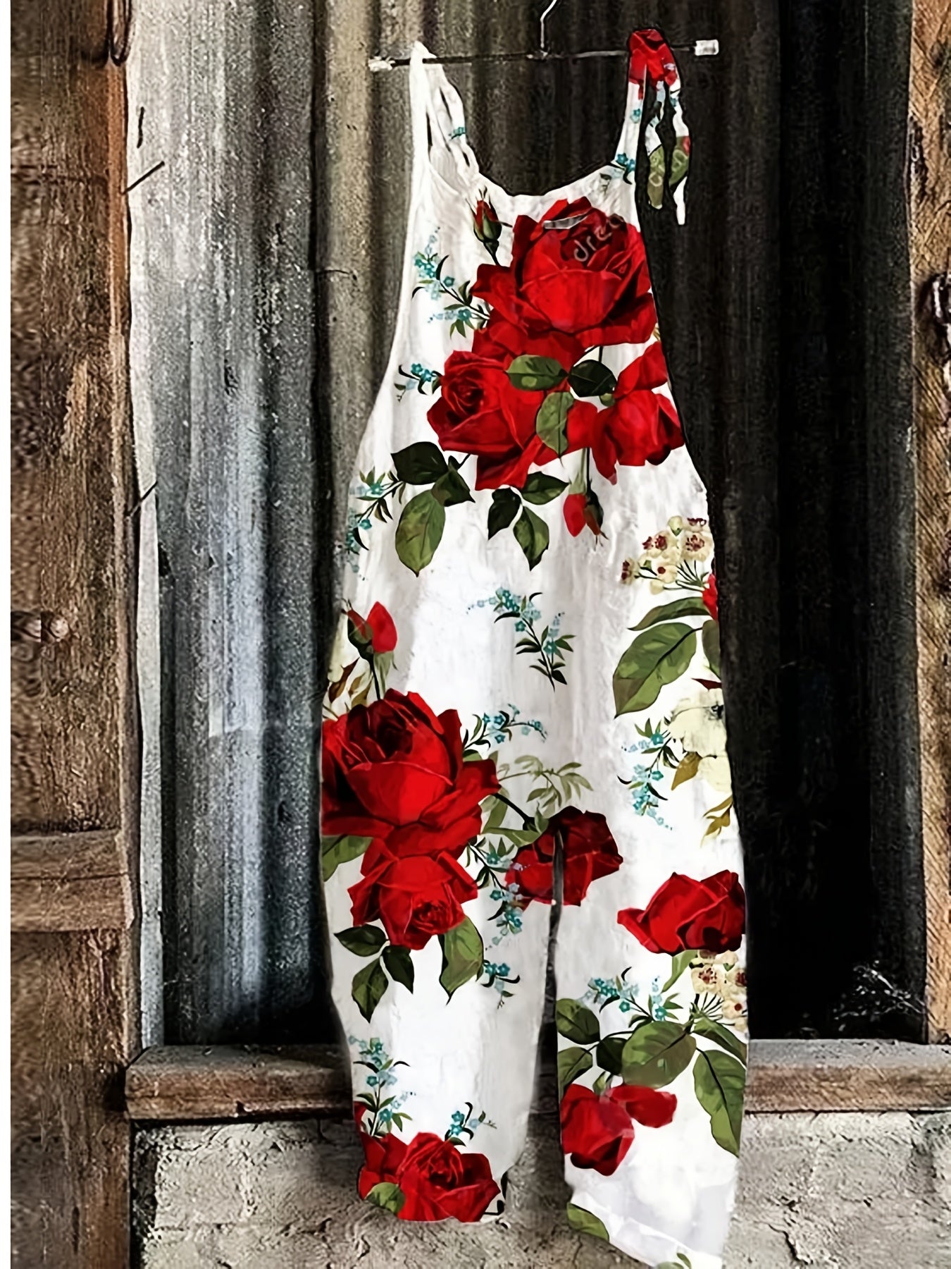 Women's Plus Size Floral Print Jumpsuit Spring Summer Fall Knit Polyester Spandex High Stretch Vacation Style