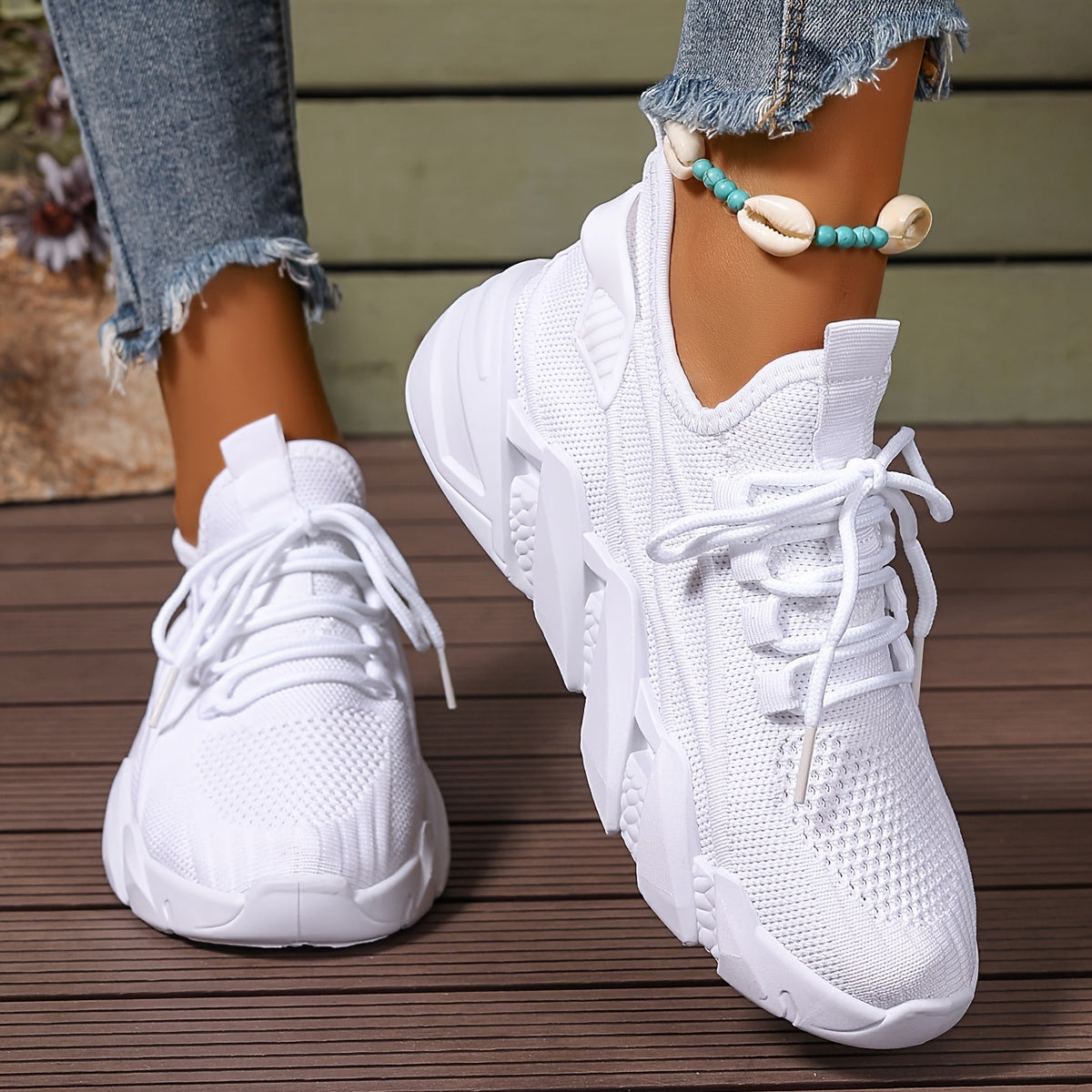 Women's Breathable Mesh Casual Sneakers Low-Top Walking Shoes