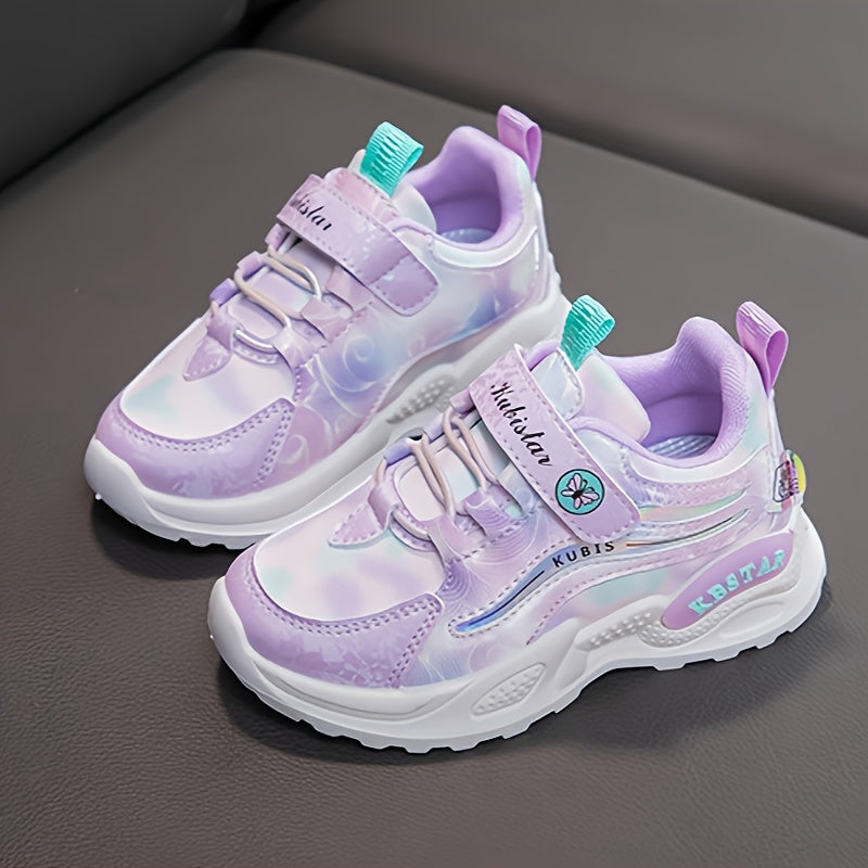 Girls' Casual Chunky Sneakers for Kids Non-Slip Lightweight Breathable Stripes Low Top