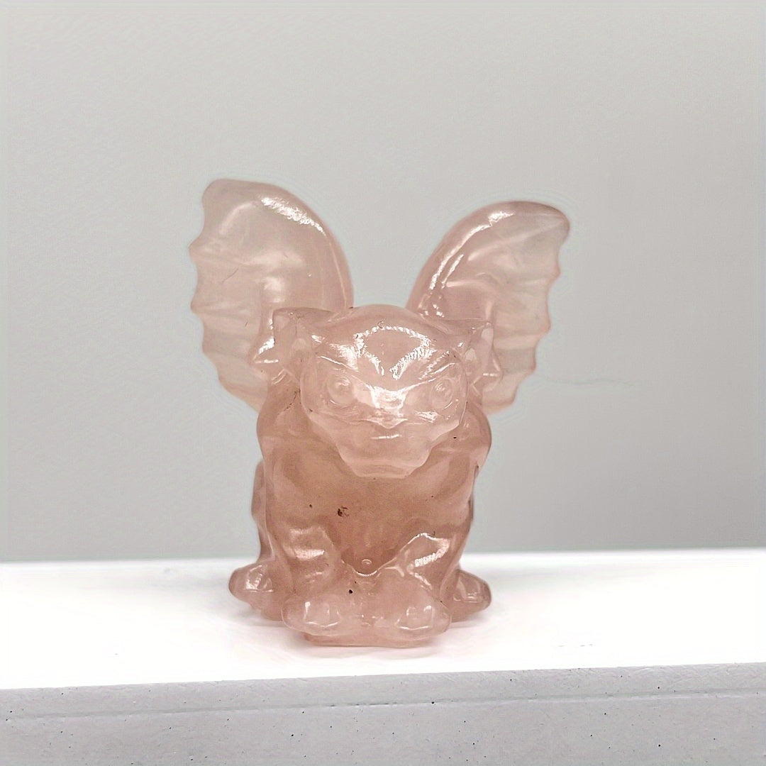 Uy bezaklari va ofis stol aksessuarlari uchun tabiiy kristall gargoyle haykali