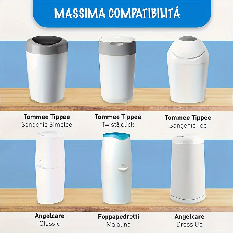 Pack of 10 Refill Bags for Diaper Pails Waste Disposal