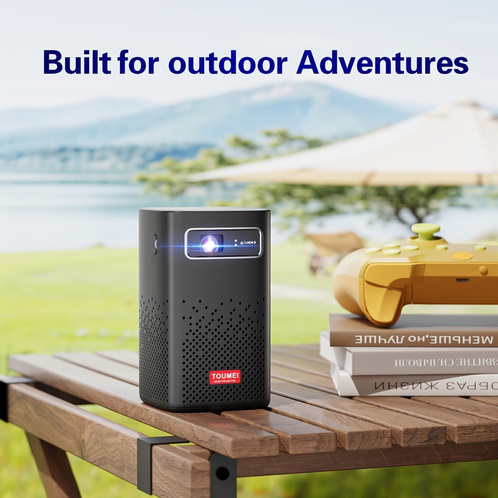 Kichkina portativ proyektor, ichki batareyali, simsiz, HD 1024x576, qora