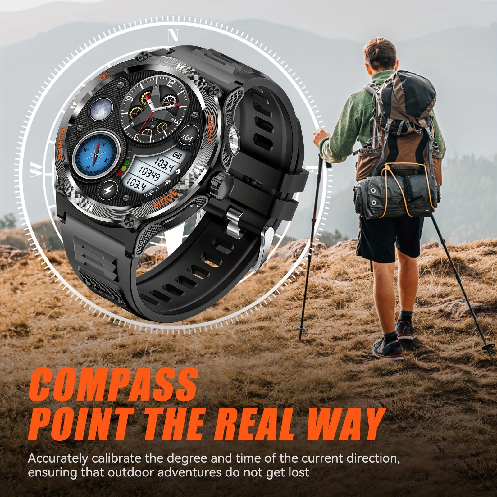 Smart Watch with 3.89cm Touch Screen 360p Waterproof 100+ Sports Modes Calorie and Weather Tracking Compatible with iPhone and Android