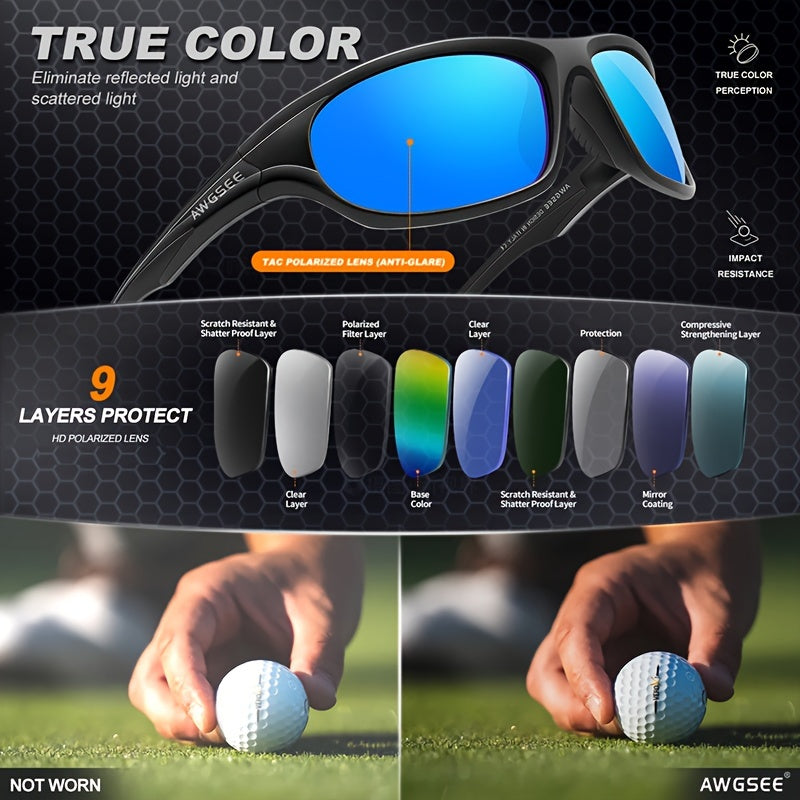 Unbreakable Polarized Sports Sunglasses for Men Cycling Driving Fishing