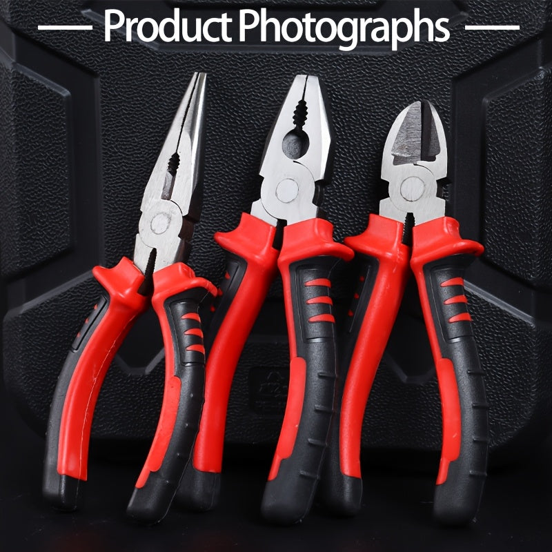 Industrial Steel Pliers Set Includes Diagonal and Needle Nose Pliers