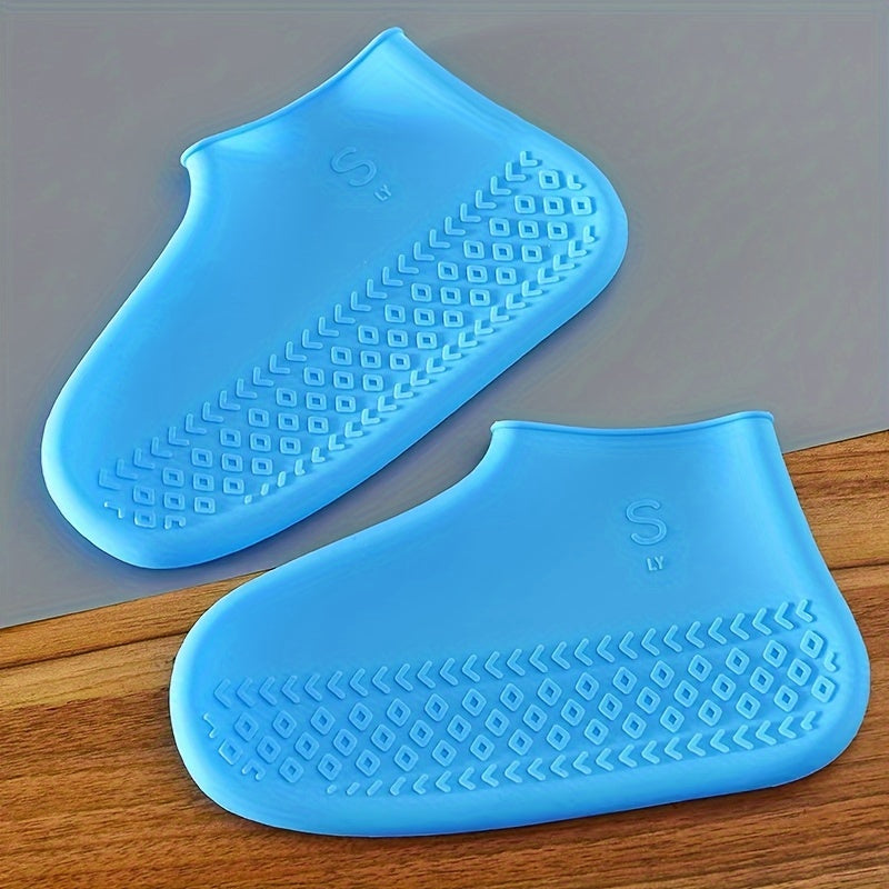 Unisex Wear-Resistant Waterproof Silicone Rain Shoe Covers Pair