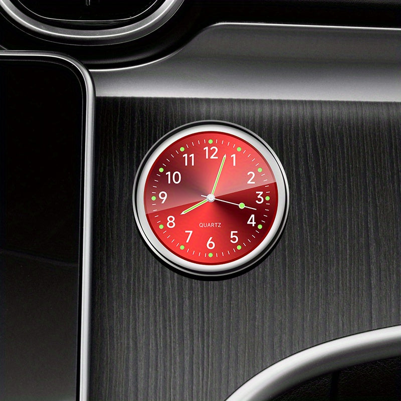 Luxury Car Dashboard Clock Glow-in-the-Dark Analog Mini Quartz Timepiece for High-End Vehicles