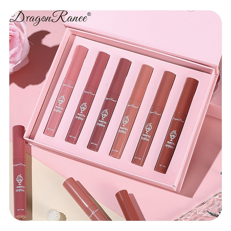 Set de 6 brillos labiales para mujer, color piel nude, de larga duración, a prueba de agua