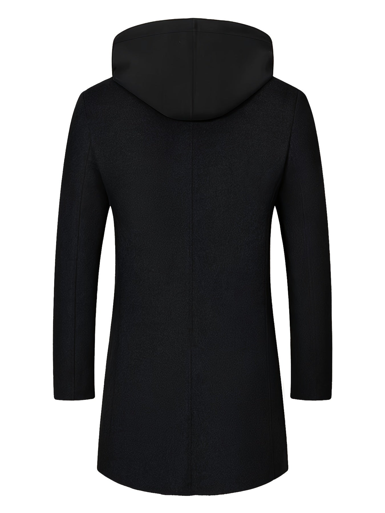 Men's Insulated Hooded Jacket Black Polyester Casual Winter Plus Size