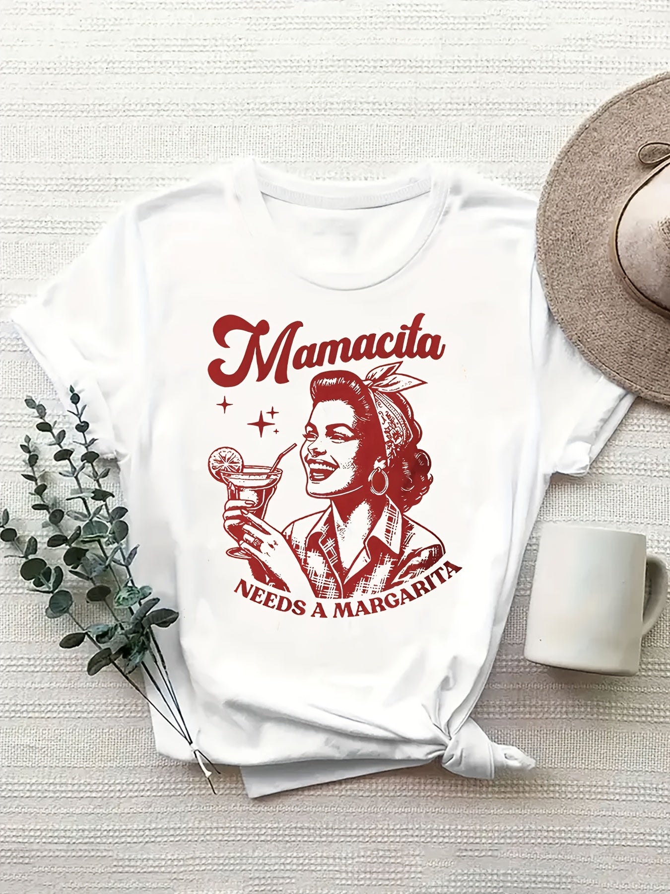 Women’s Plus Size Graphic Tee White Summer Casual T-Shirt With Drawstring Hoodie