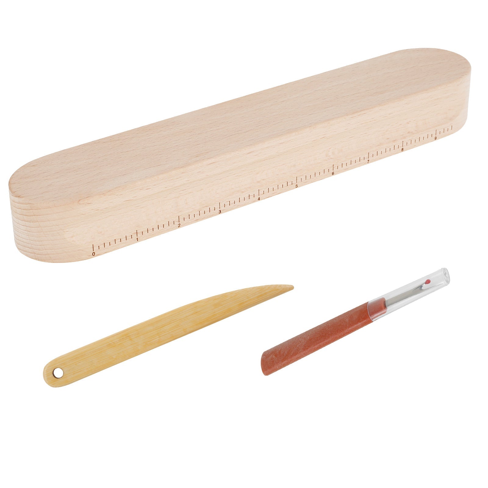 Juego de paletas de sastre de madera con abrelatas de costuras y volteador de puntas, conjunto de 3 herramientas de costura para acolchado