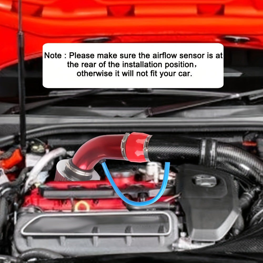 Sistema de admisión de aire frío de aluminio universal con filtro de aire 76mm 3 pulgadas