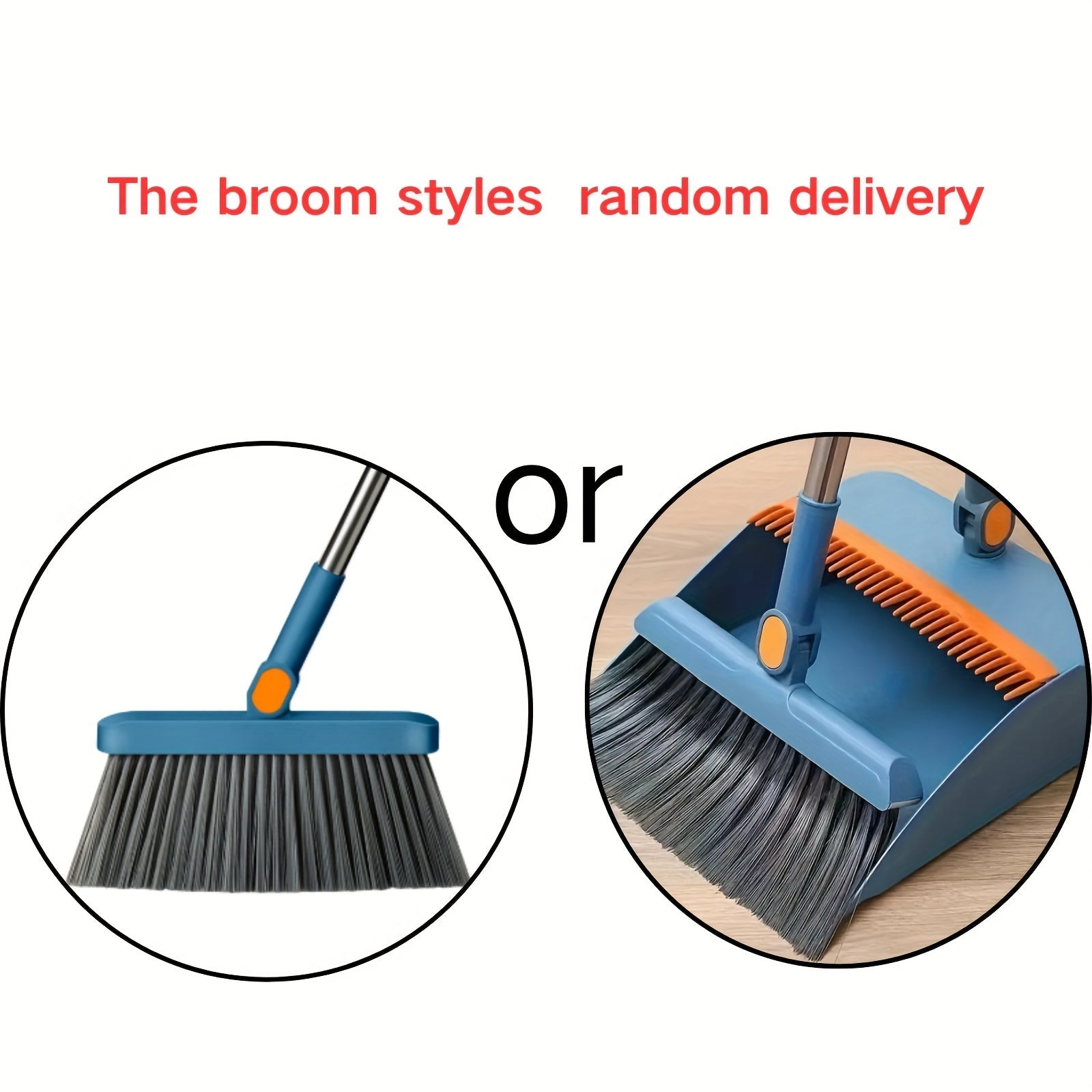 Long-Handled Broom and Dustpan Set for Home Kitchen Office Self-Standing