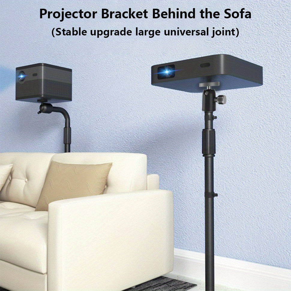 Soporte para proyector de acero resistente, ajustable en altura de 71cm a 150cm, cabeza de bola giratoria de 360°, soporte de suelo para hogar y oficina