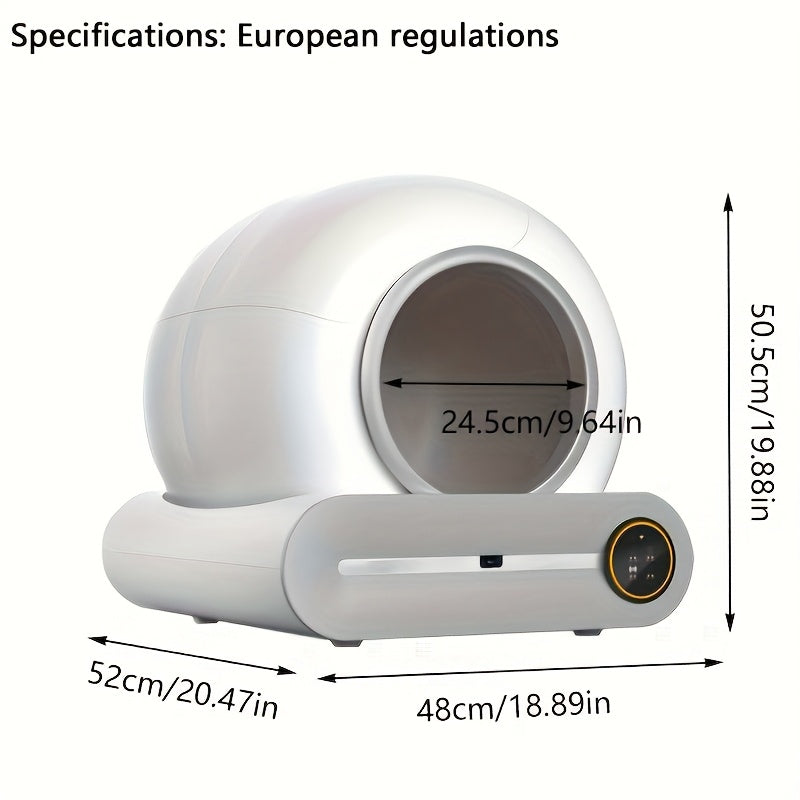 Automatic Self-Cleaning Cat Litter Box Wi-Fi Odor Control Large Capacity European Plug