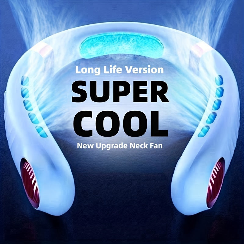 Bladeless Neck Fan USB Rechargeable 5-Speed Portable Cooling Device for Travel Sports Work