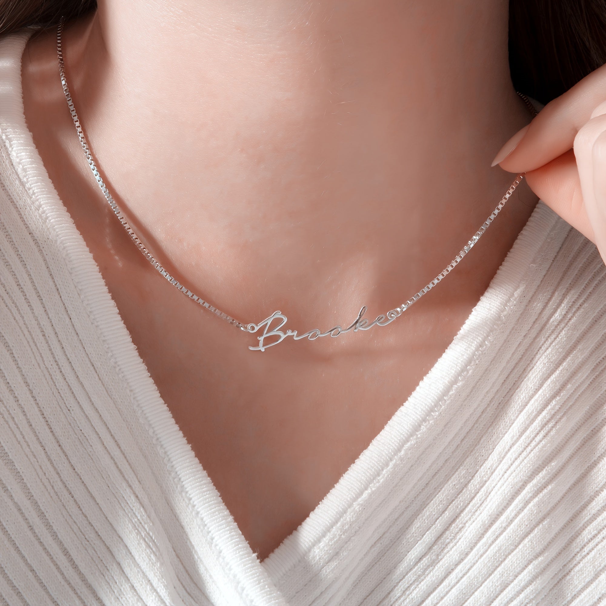 Stainless Steel Name Necklace with 18K Gold Plating Personalized Jewelry for Women