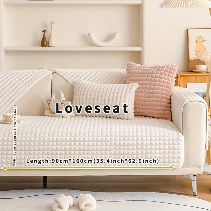Funda de sofá de terciopelo con respaldo antideslizante para todas las estaciones, amigable con las mascotas, decoración para sala de estar y oficina
