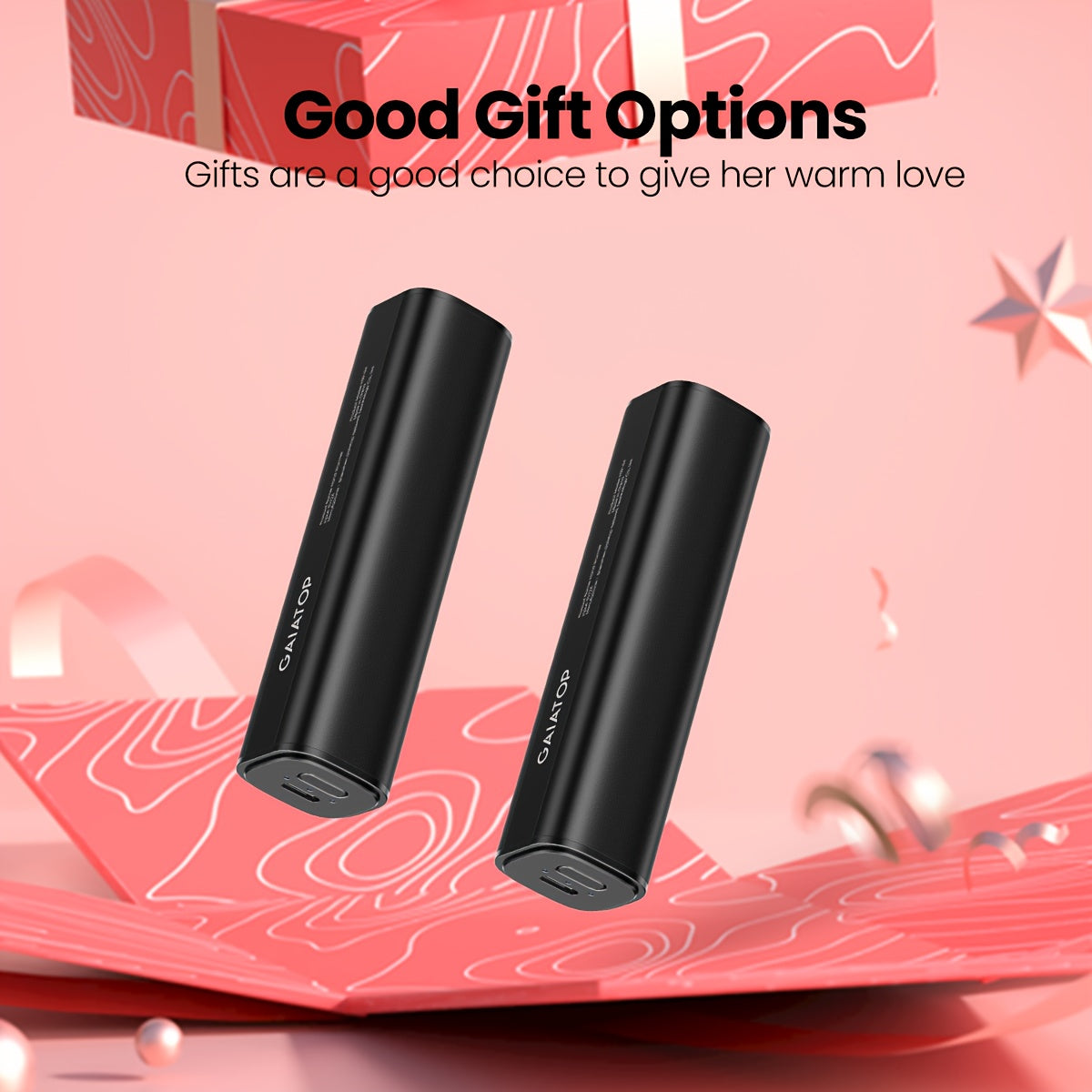 2 Packs Rechargeable Hand Warmers Quick Heat USB Portable for Outdoors