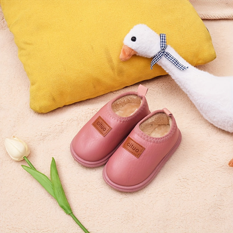 Boy's Winter Indoor Slippers Fuzzy Lining Non-Slip Comfortable Warm