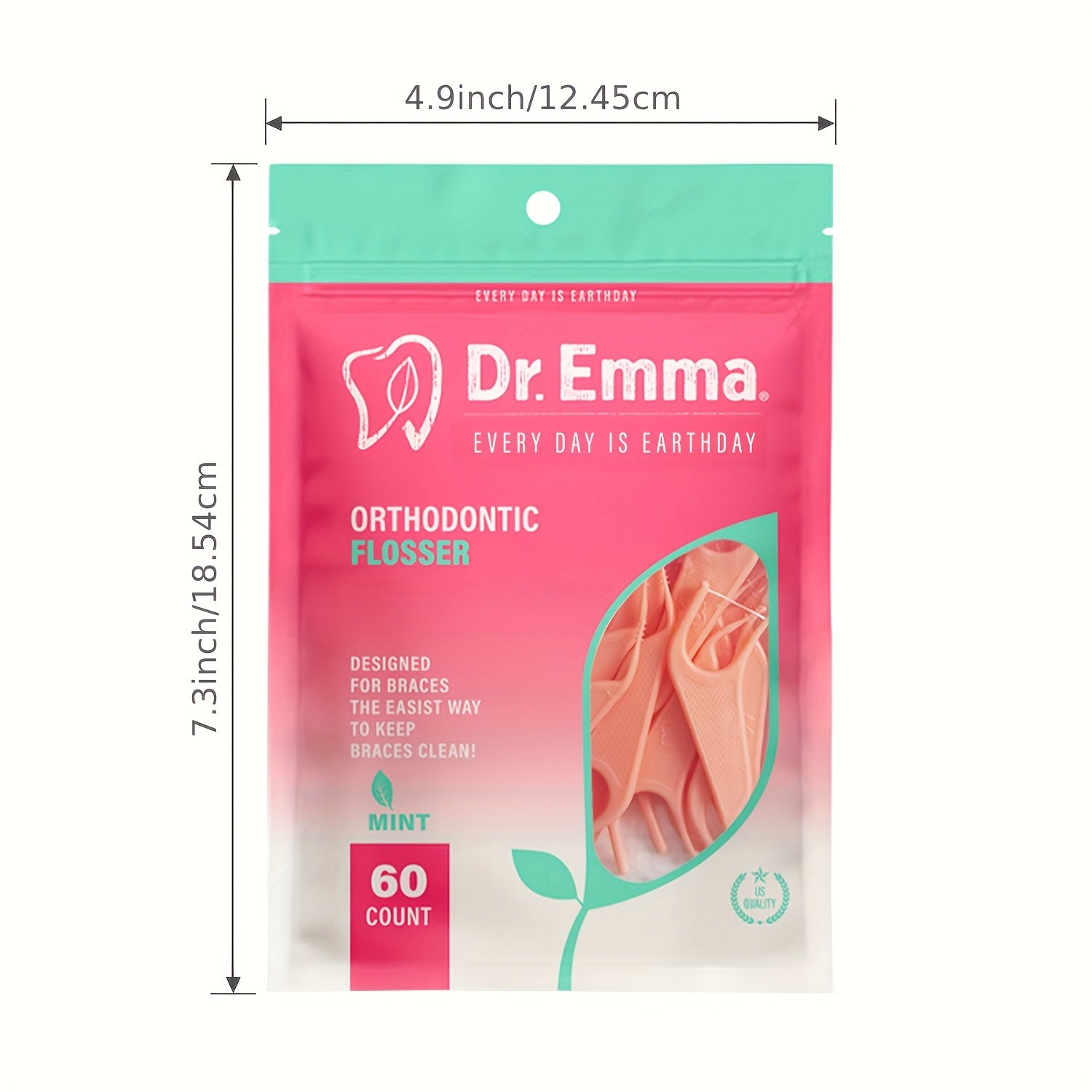60 dona og'iz tozalash uchun oral flossers uchun braketlar tish tanlovi, nashrli ta'm, spirtli bo'lmagan