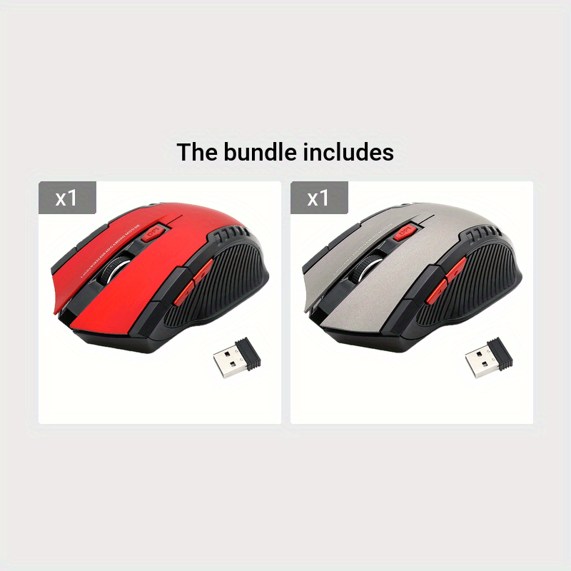 Wireless Gaming Mouse with 6 Programmable Buttons and Optical Sensor for PC and Laptop