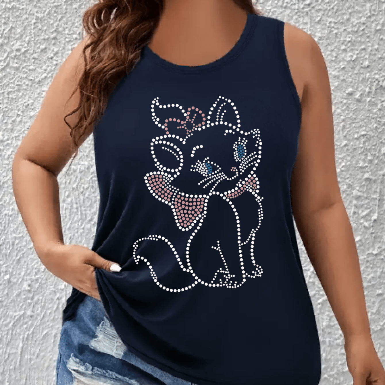 Women's Plus Size Sleeveless Tank Top Breathable Cotton Casual Summer Top