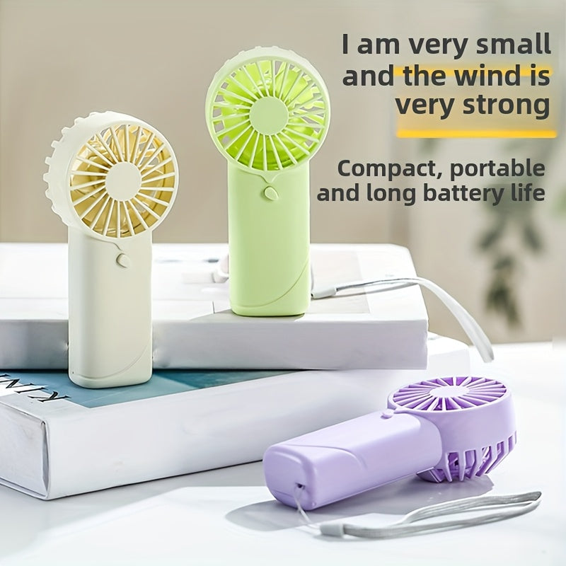Мини портативный ручной вентилятор, работающий на батарейках, компактное охлаждающее устройство для путешествий и дома