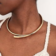 Punk-Inspired Metal Choker Necklace Open Collar Edgy Jewelry for Nightclub