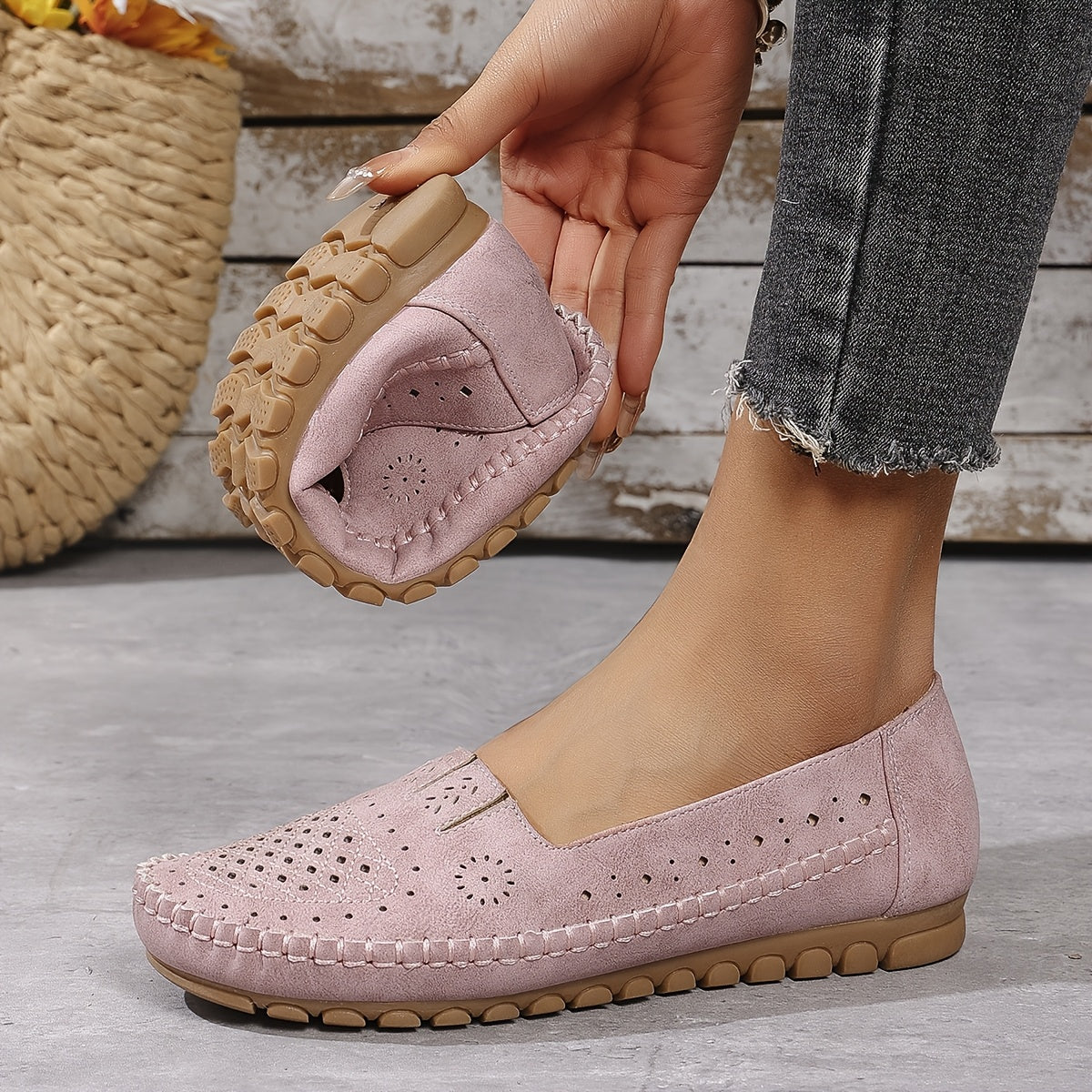 Zapatos planos retro para mujer, transpirables, ligeros, de PU, para todas las estaciones, antideslizantes