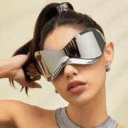 Gafas de moda de estilo envolvente para unisex, montura de plástico ligero, lentes antirreflejos para senderismo y uso diario