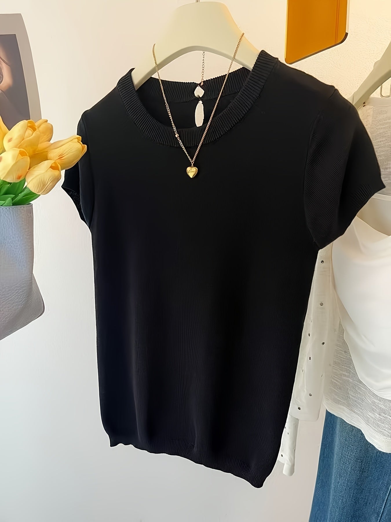 Туника для женщин больших размеров с французским вырезом на спине, эластичная повседневная блузка, летняя