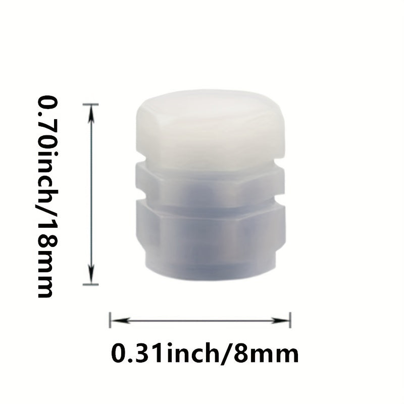 Glow-in-the-Dark Tire Valve Caps for Cars and Motorcycles Durable Plastic Bright Green Light