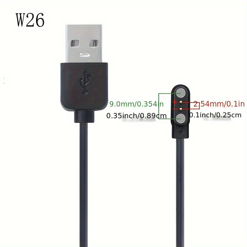 2024 Smart Watch Magnetic Charging Cable for 2-Pin and 4-Pin Devices