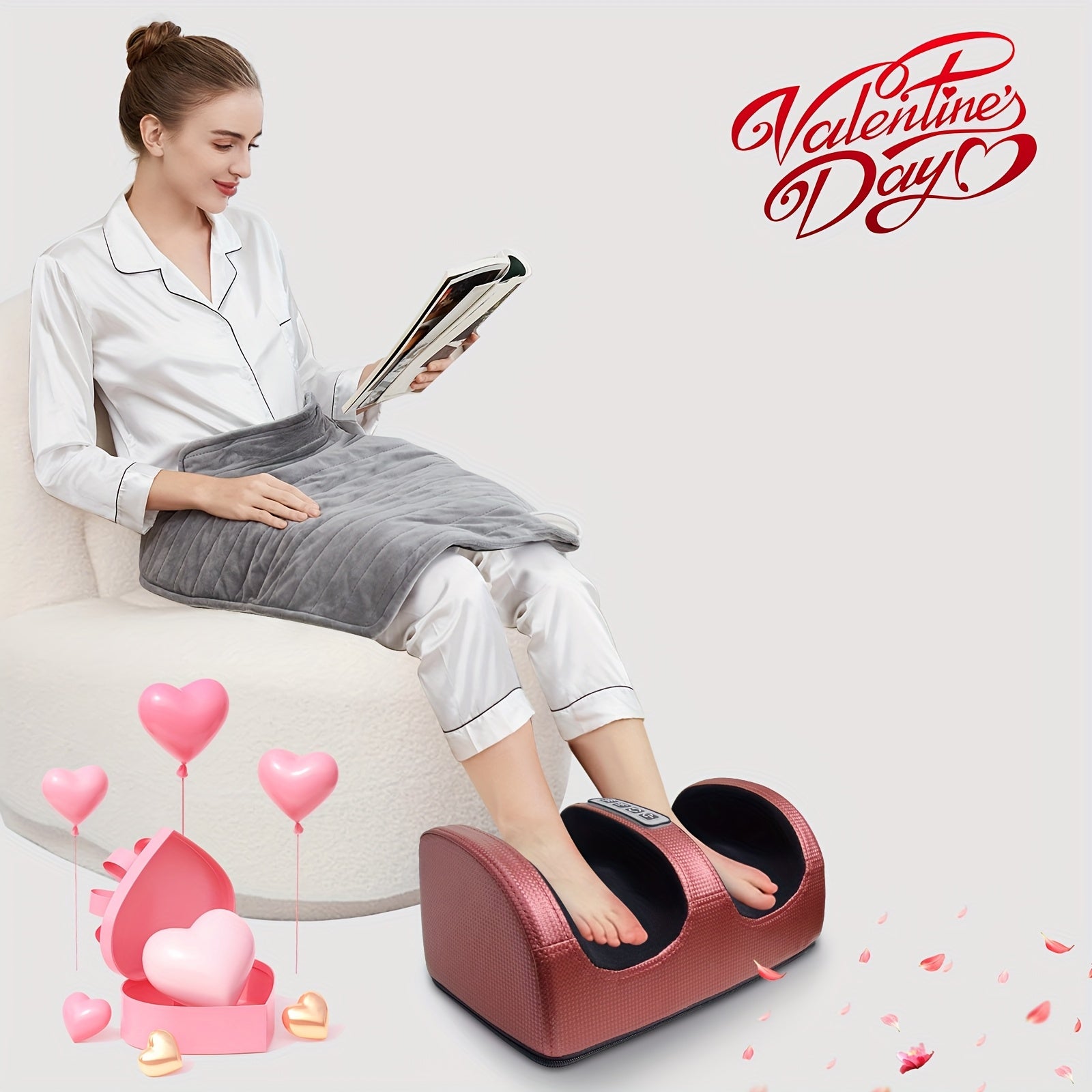 Red Foot Massager with Heating and Multiple Massage Modes for Feet 220V