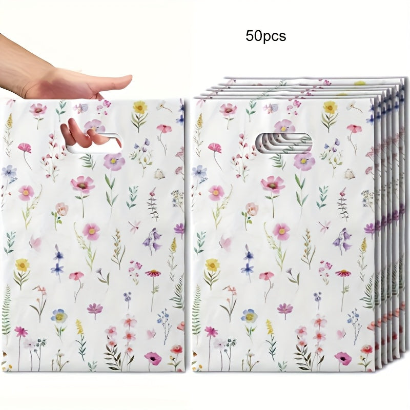 Многоцветный пластиковый подарочный пакет с цветами 16см x 24,89см, сумка для упаковки подарков