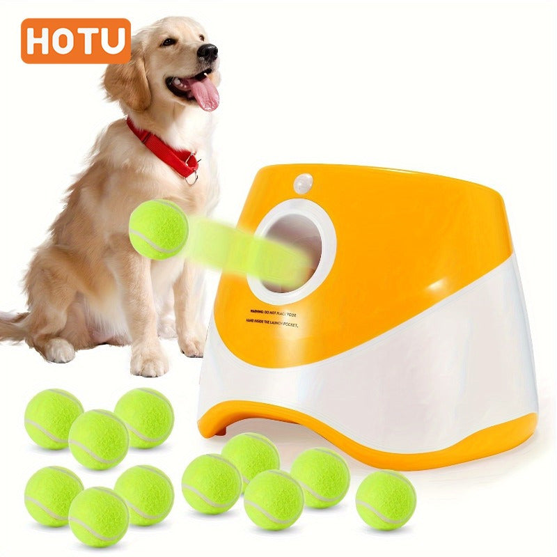 Automatic Dog Ball Launcher with 3 Tennis Balls and Adjustable Distance Settings