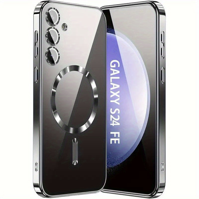 Wireless Charging Magnetic Phone Case for Samsung Galaxy with Lens Protection TPU Material